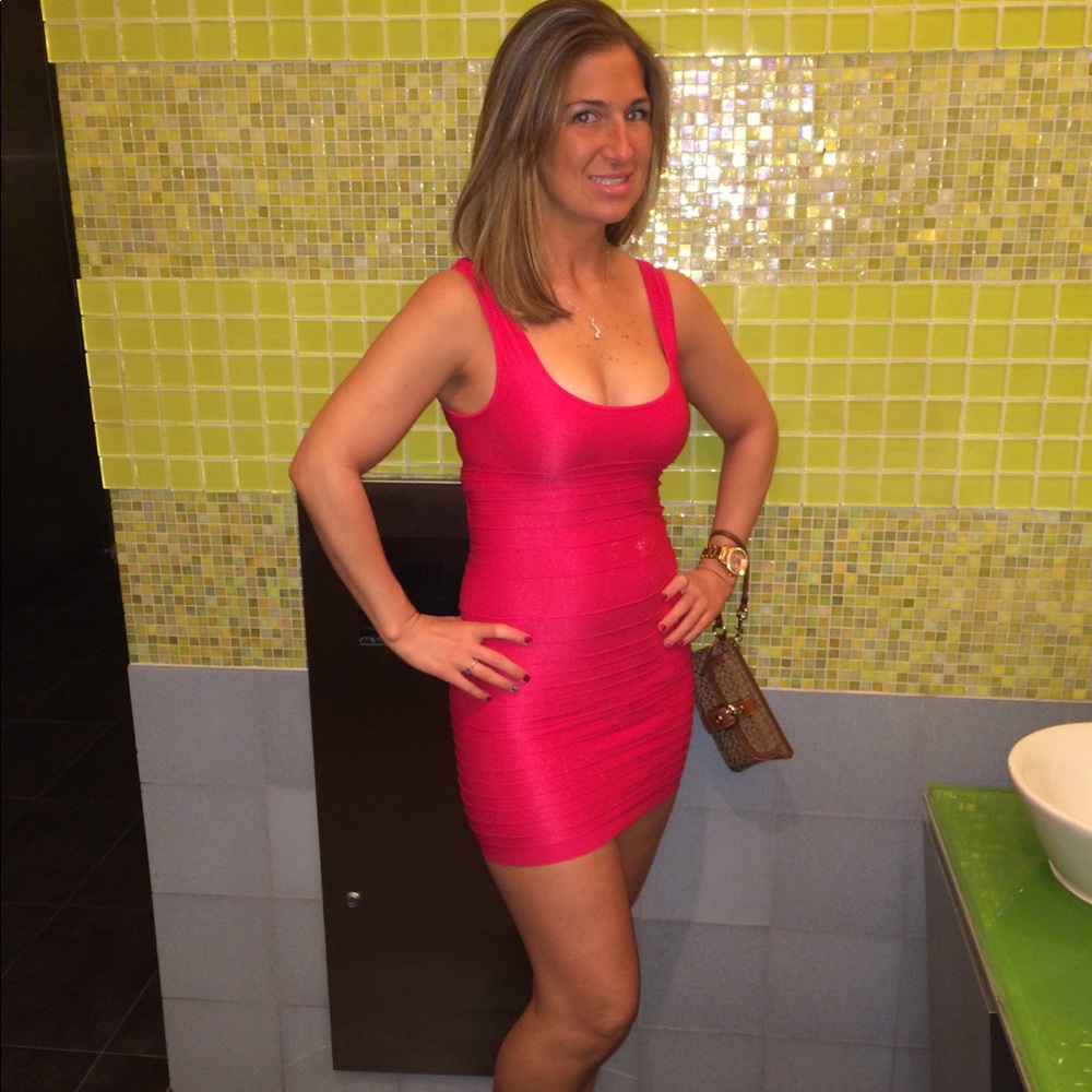 Bebe red stretch dress